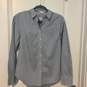 Blue/White Striped Oxford Womens Shirt Sz S